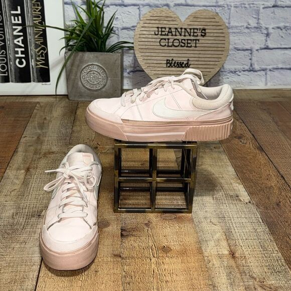 Nike Court Legacy Lift Shoes DM7590 600 Light Soft Pink Sail Size 9 - Picture 1 of 10